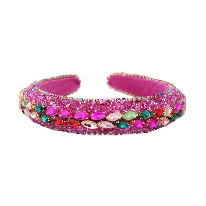 Colored diamond sponge Baroque vintage headband