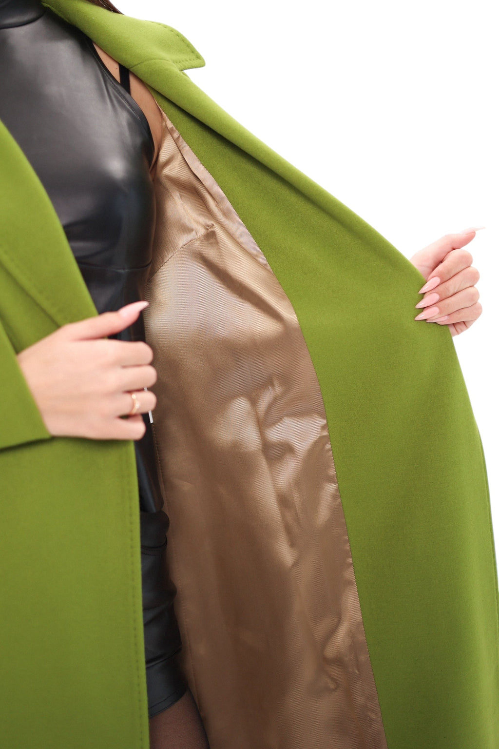 Astoria Classic Wraparound Wool Blend Overcoat in Pistachio