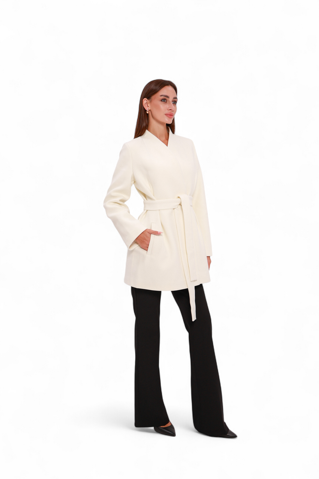 Opéra Cashmere Blend Overcoat in White