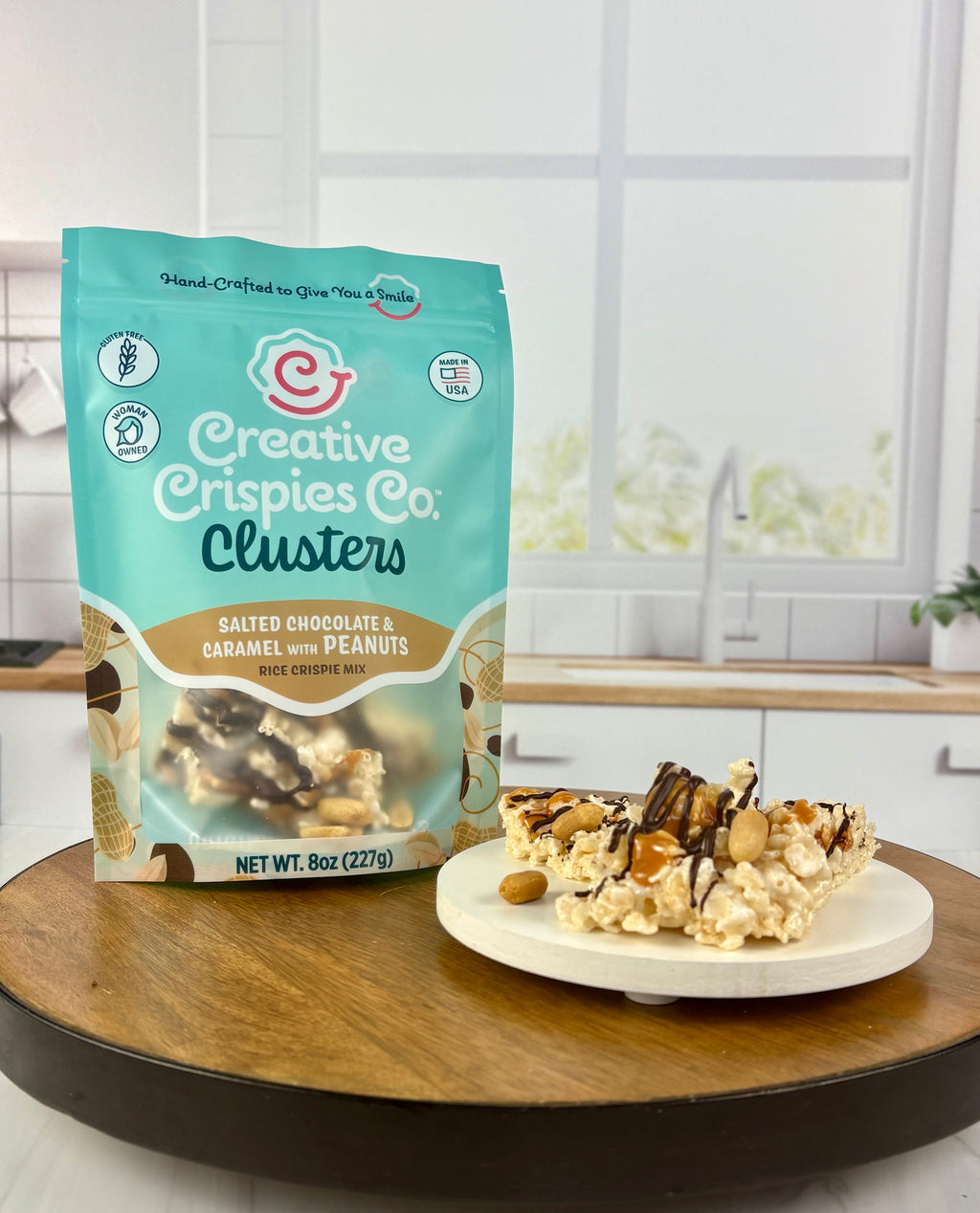 Crispie Clusters - Dark Chocolate, Caramel, Peanuts, & Sea Salt (Original w. Peanuts)