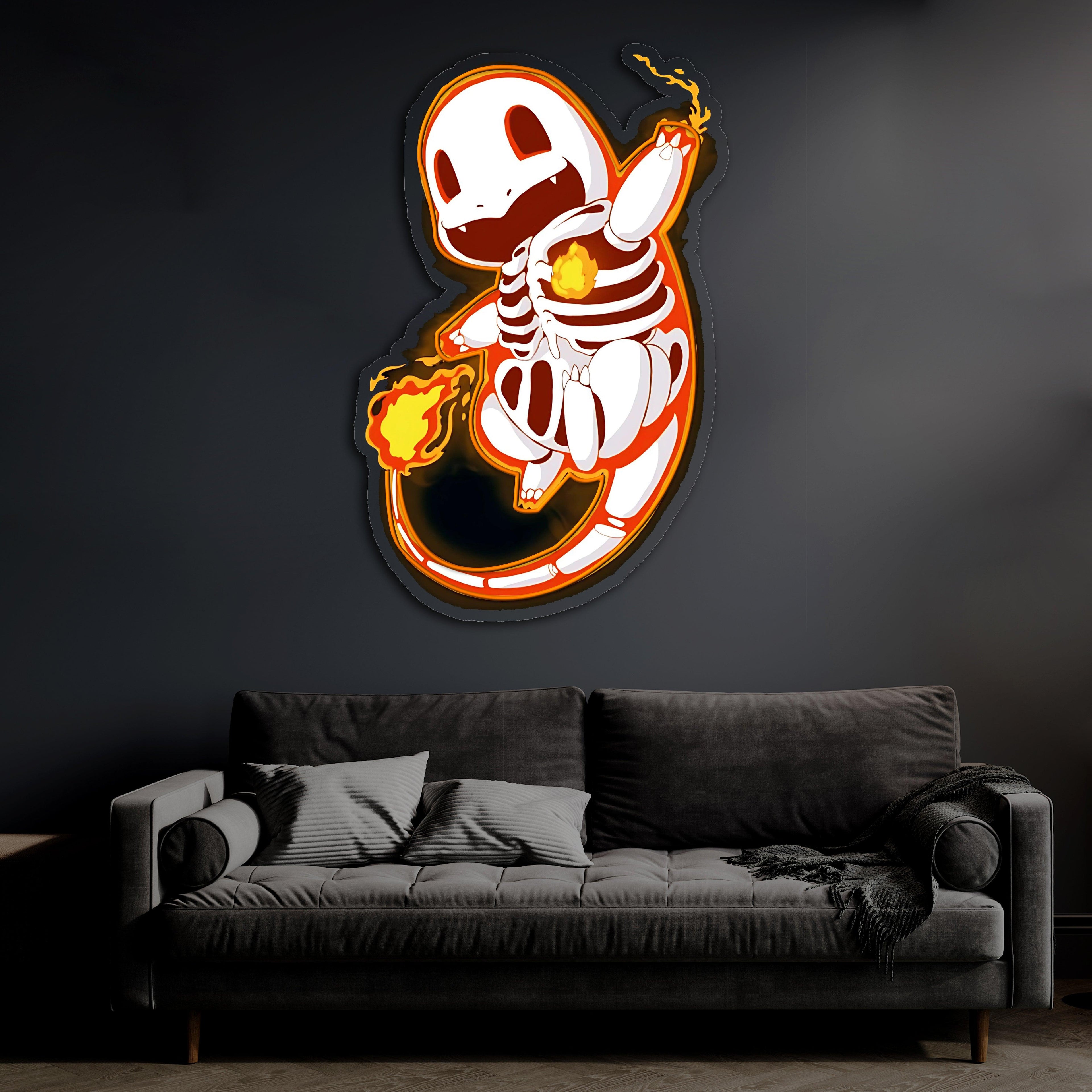 Charmander Pokemon LED Neon Light Sign - Handmade Gaming Wall Art