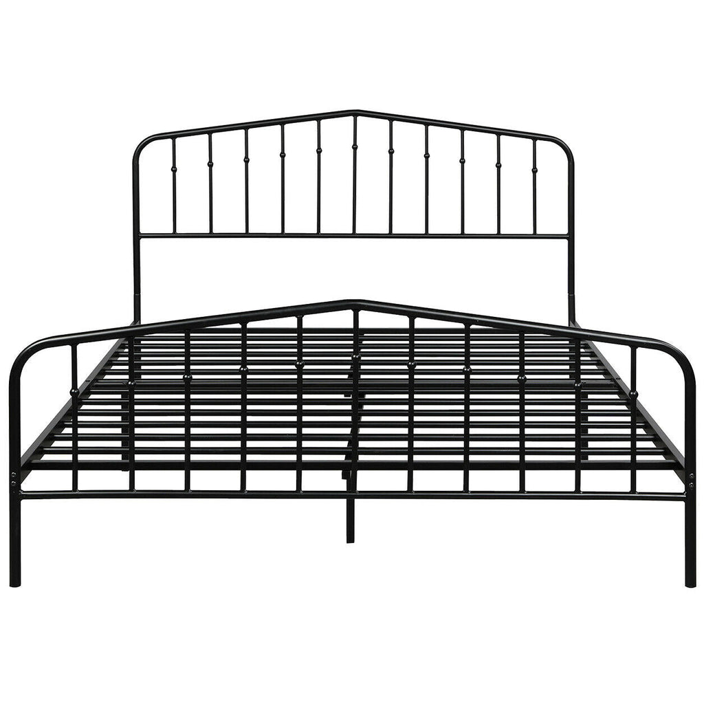 Queen Size Metal Bed Frame Slat Platform