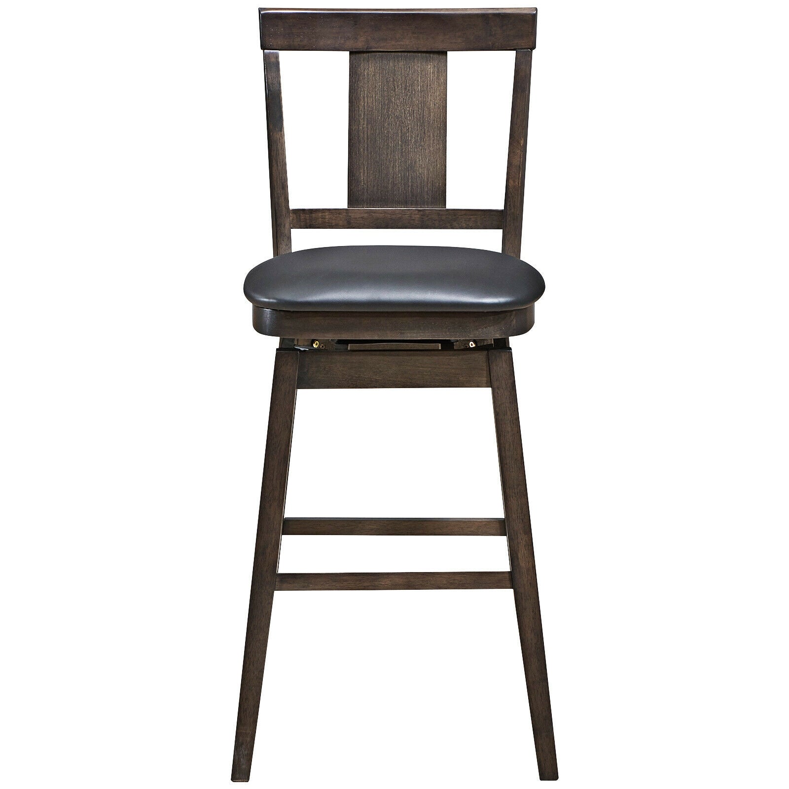 24 inch Swivel Upholstered Counter Height Bar Chair with Rubber Wood Legs