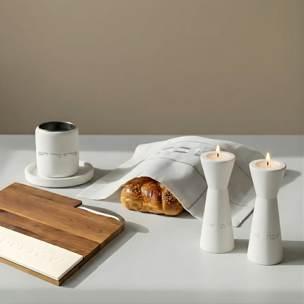 Luxury Judaica Concrete Kiddush Cup Set – Noble Series