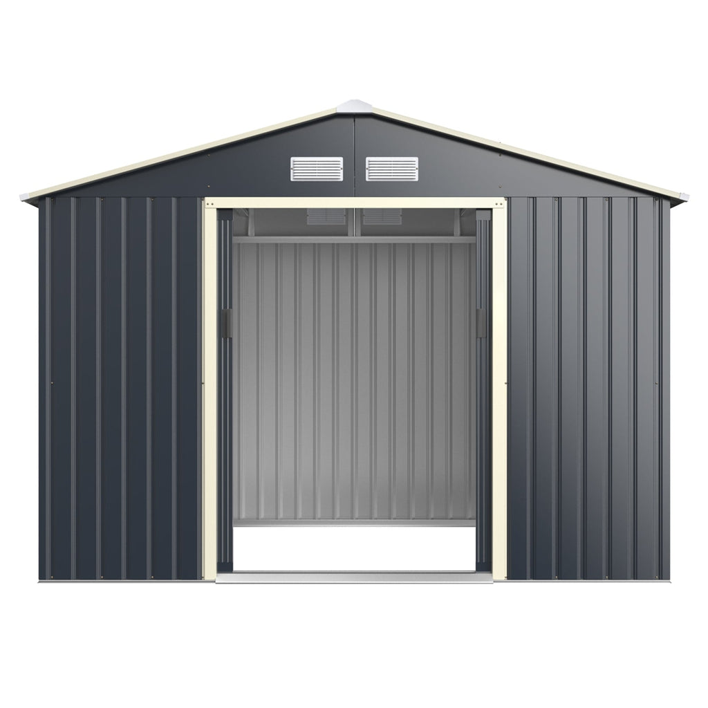 9 x 6 Feet Metal Storage Shed for Garden and Tools-Gray
