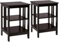 2 Pieces 3-Tier Nightstand with Reinforced Bars and Stable Structure