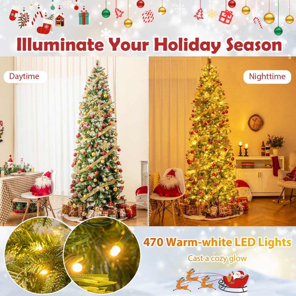 6/7.5/9 FT Artificial Christmas Tree with Warm-White LED Lights