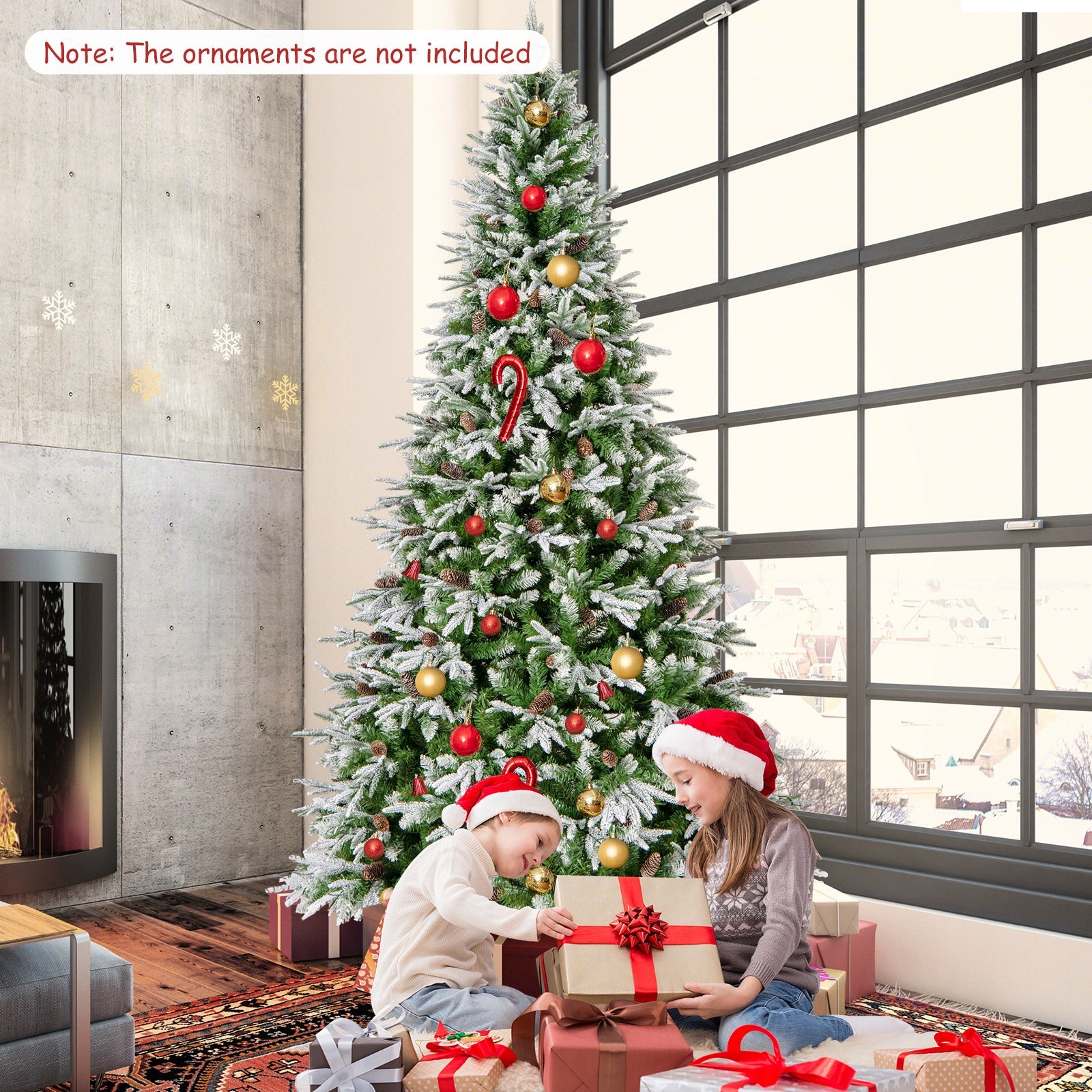 6/7.5/9 FT Pre-Lit Artificial Christmas Tree with 765/1135/1871 Tips and 280/470/690 Warm-White LED Lights