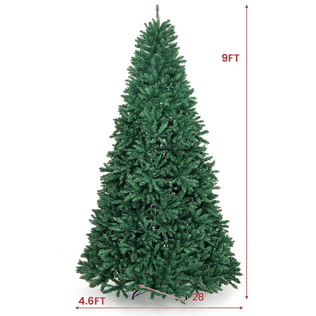 9 Feet Hinged Premium Artificial PVC Christmas Tree with Solid Metal Stand
