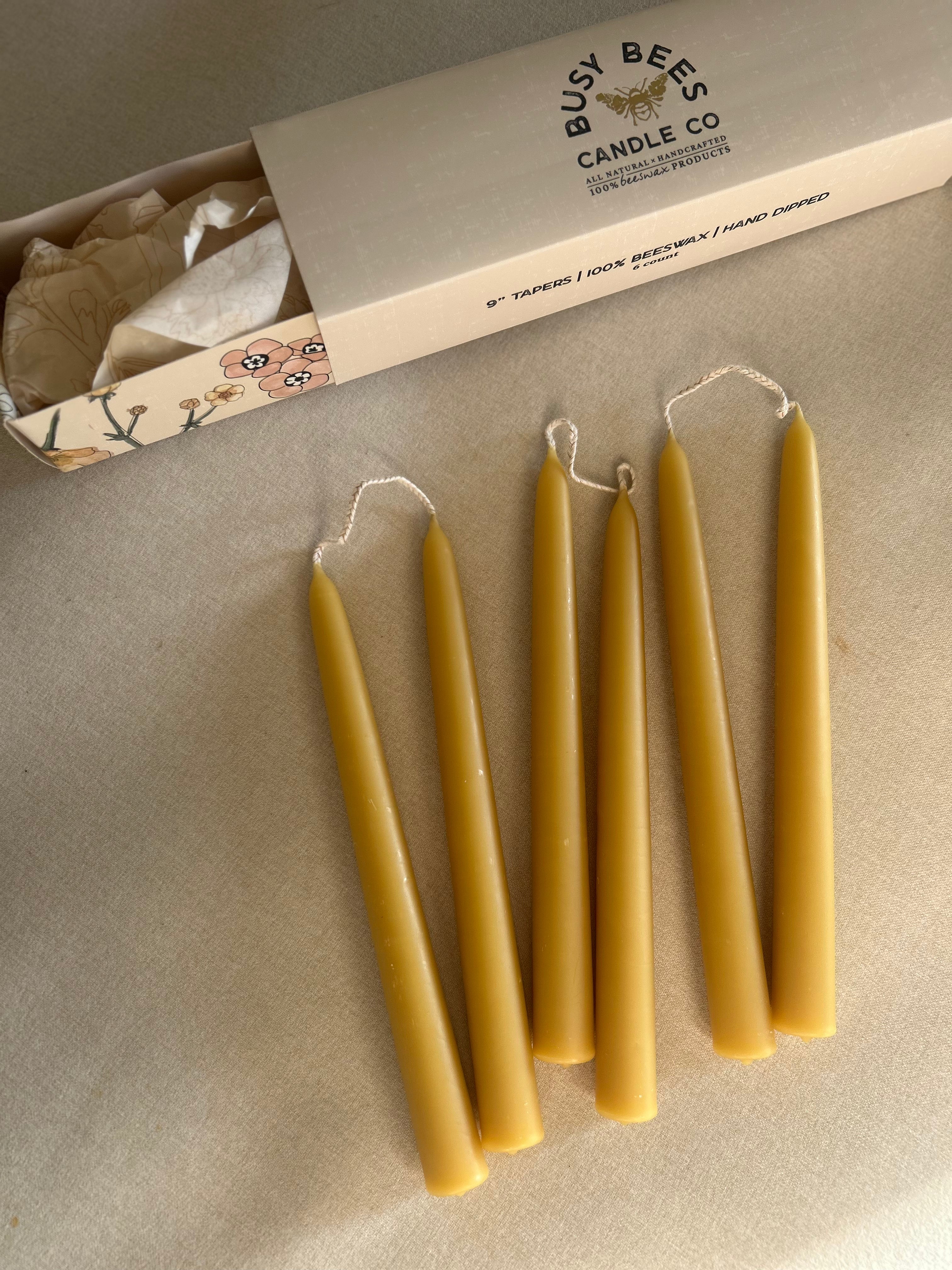 Hand Dipped 9" Taper Candles