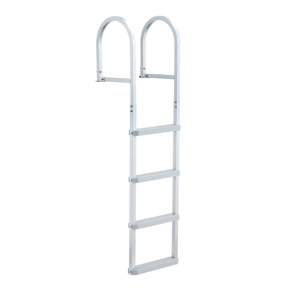 Removable Dock Ladder, 4 Steps, Aluminum Alloy Pontoon Boat Swim Ladder