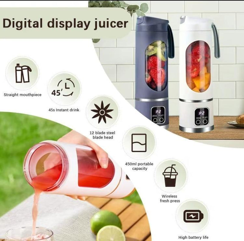 Ultimate Portable Digital Juicer Blender – Smart LED Display, Leak-Proof Design, Perfect for Smoothies, Juices & Healthy Living!