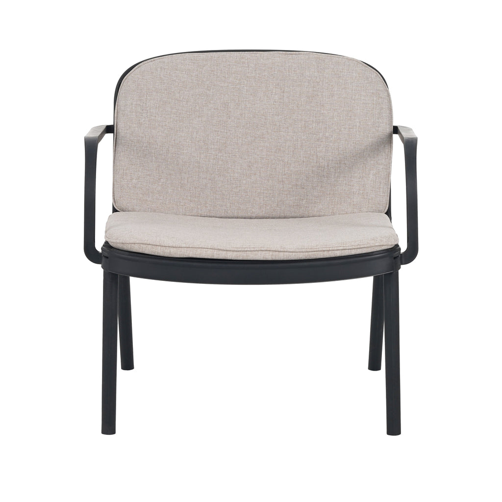 Outdoor Chat Set Polypropylene Black Beige Cushion 3 Piece Loveseat