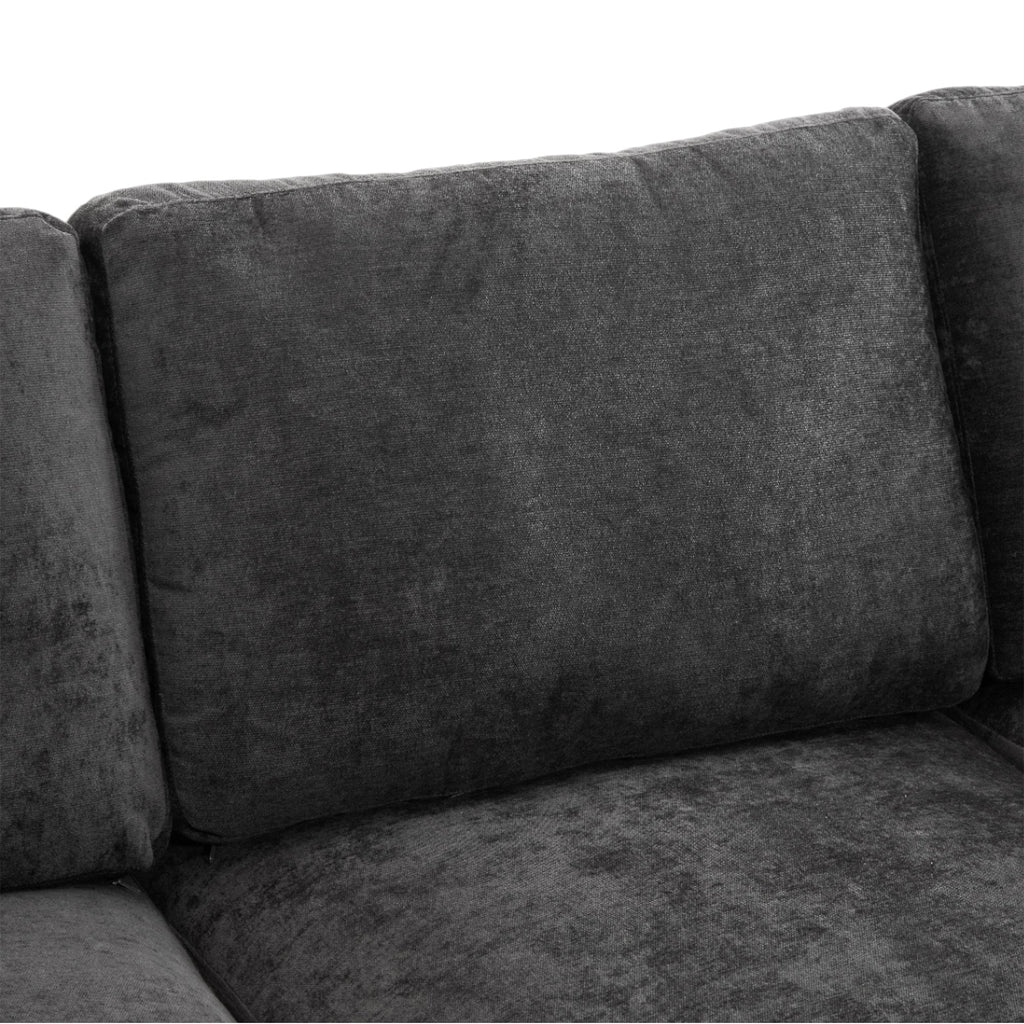 Sectional Sofa U-Shape Modular Chenille Black 5-Seat USB Ports 86.6x61.4 In