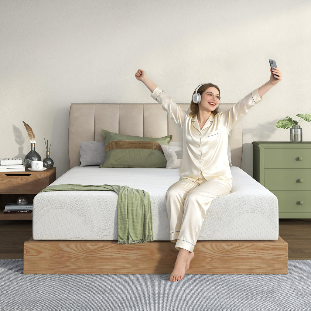 Mattress Memory Foam White Queen 10in Gel Cooling Layers