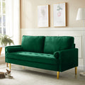 Sofa Minimalist Velvet Green Metal Legs 2 Seat 65 In 800 LB