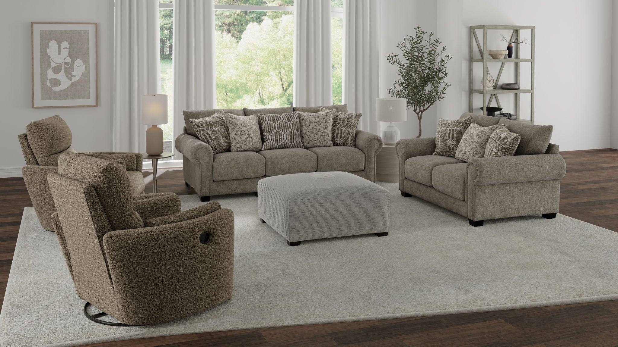 Barrett - Ottoman - Stone