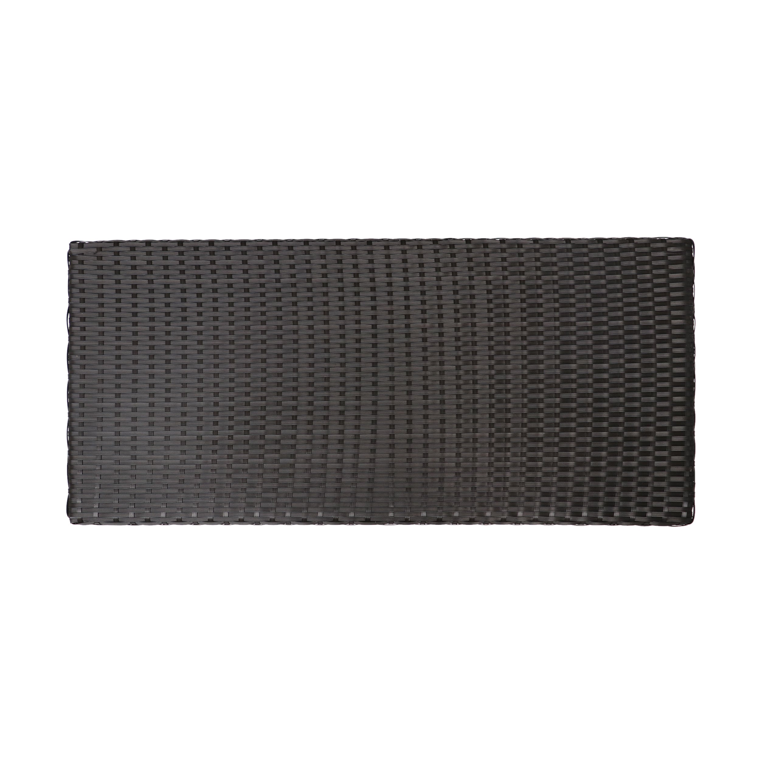 Outdoor Coffee Table Wicker Steel Brown Round 39in