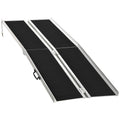 Wheelchair Ramp Aluminum 8 Ft Folding Non-Slip Side Rails 594 LB Portable