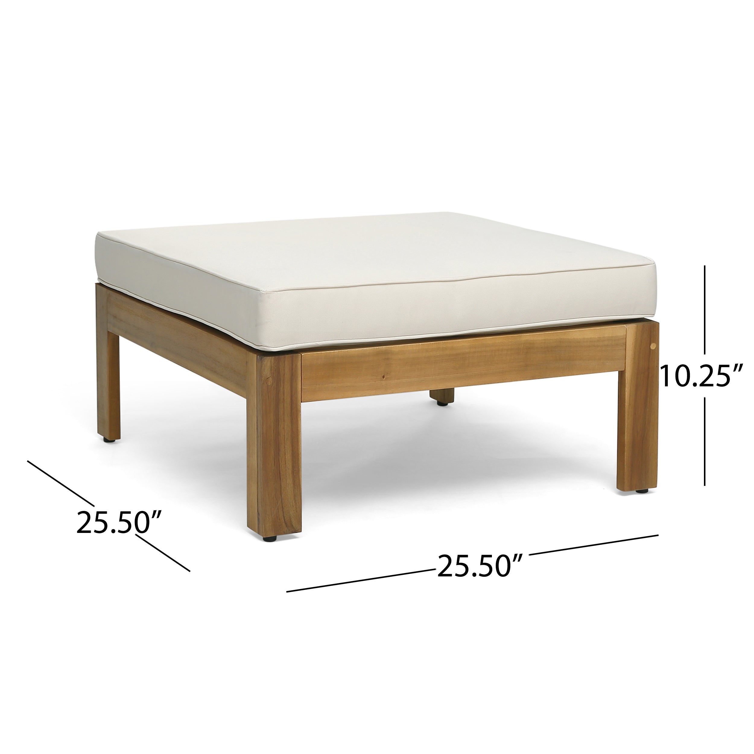 Outdoor Sectional Set Acacia Wood Beige 5 Piece L Shape Seats 4