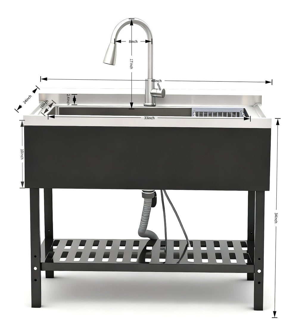 Stainless Steel Utility Sink, Freestanding Sink