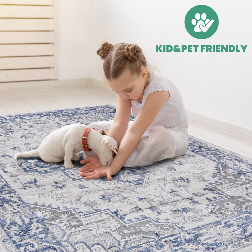 Marfi - 6' X 9' Oriental Area Rug - Blue / Gray