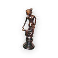 Lady Holding Toe Statue Asian Hardwood