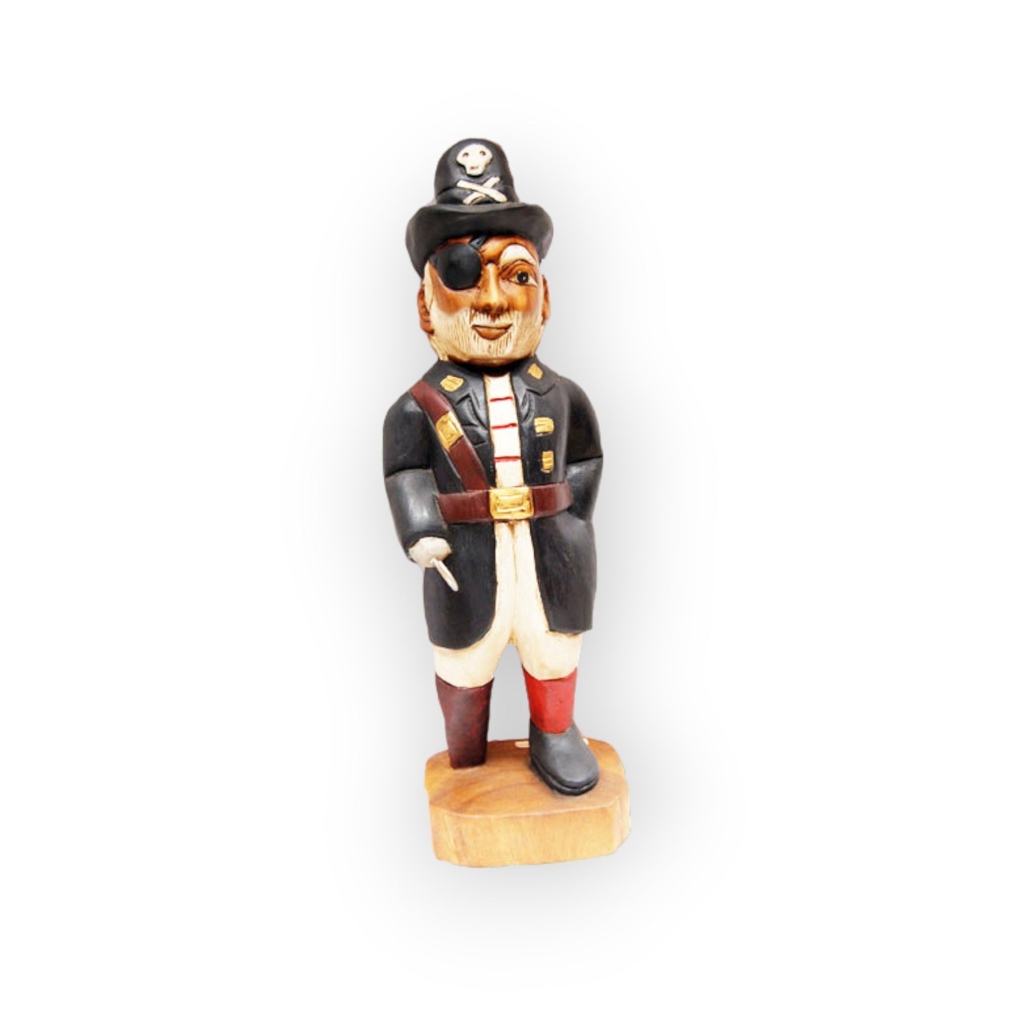 Skillfully Carved Wooden Pirate Statue 20" Tall