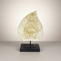 Buddha Face on Leaf White Accent for your Home or Office Decor