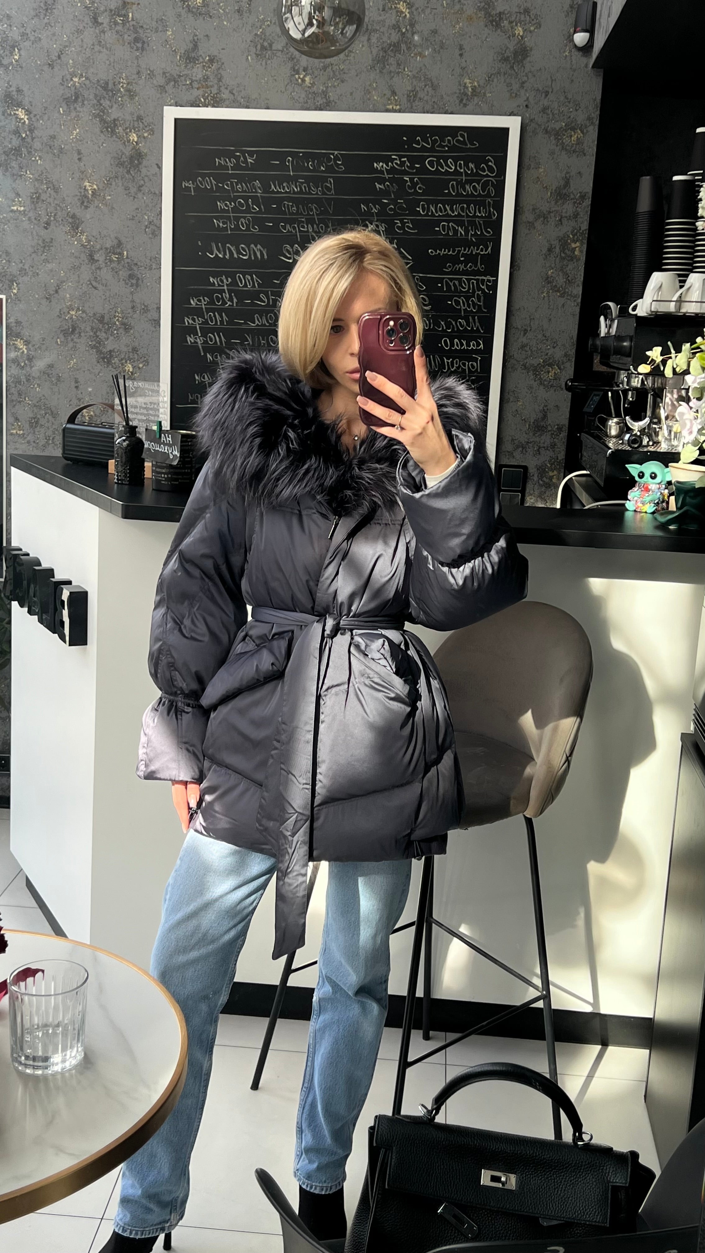 Orchid Genuine Fur Trim Down Parka