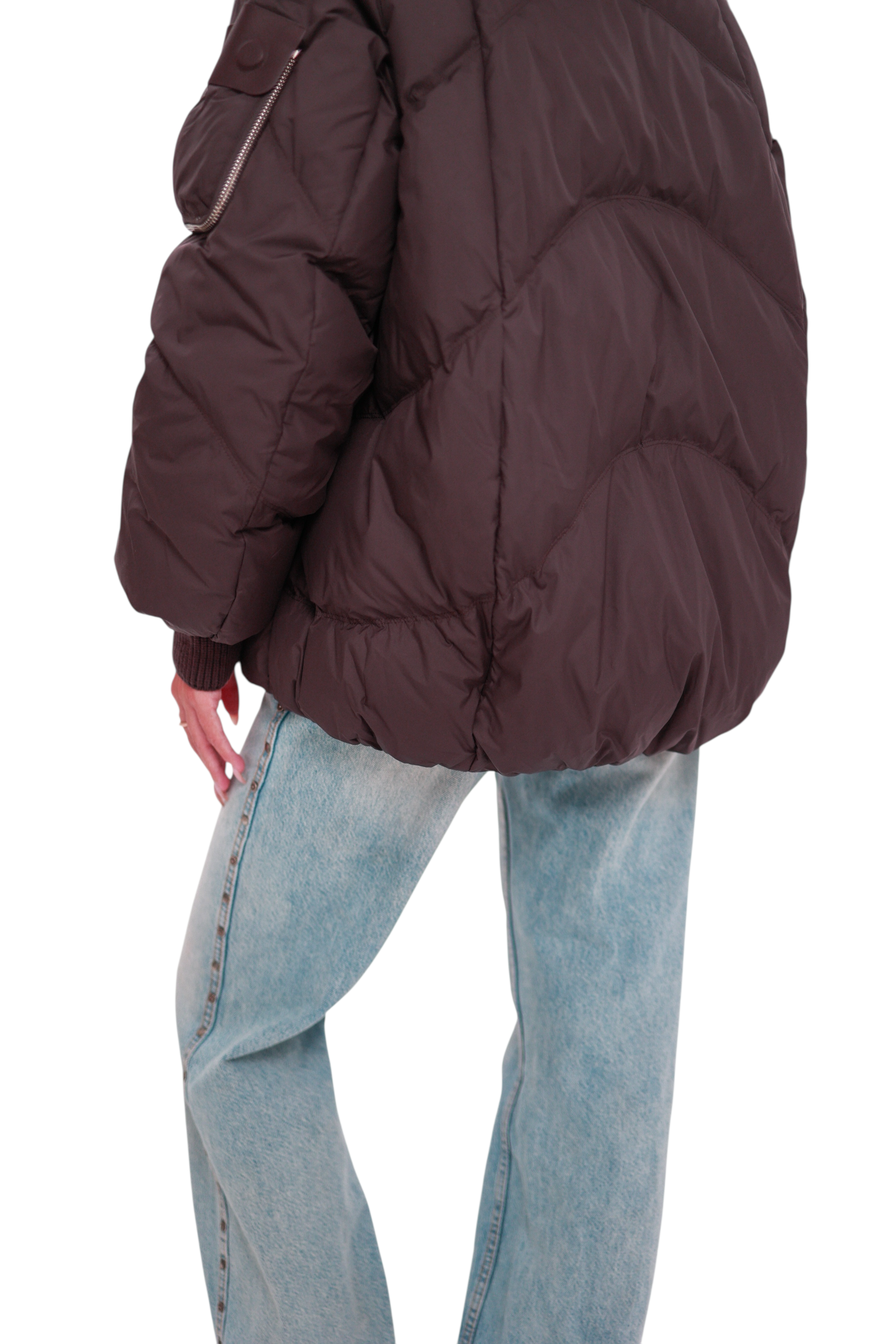 Verbier Genuine Fur Trim Down Fill Jacket in Fig