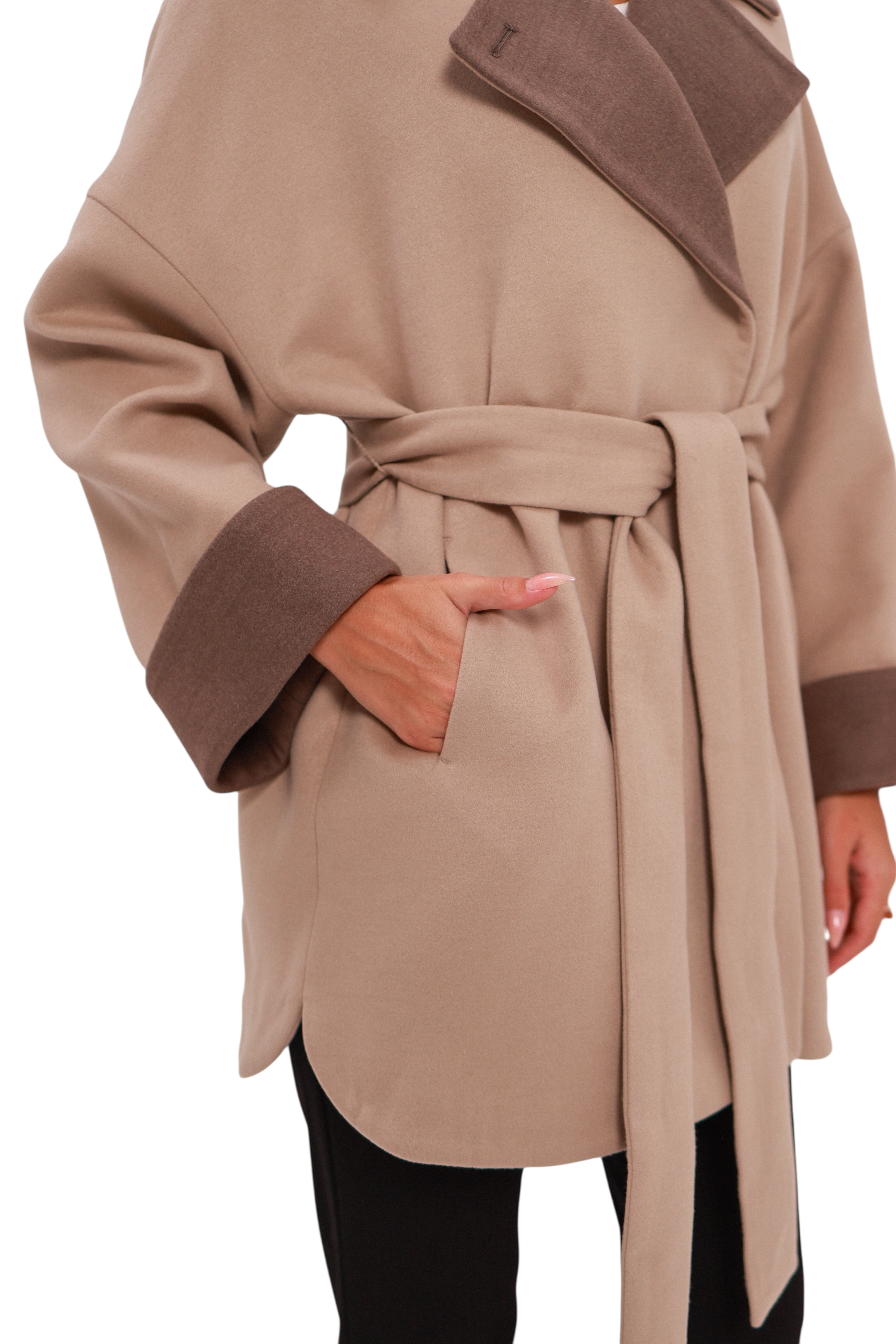 Sandro Cashmere Blend Overcoat in Beige