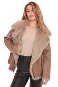 Estella Faux Fur Jacket in Mocha