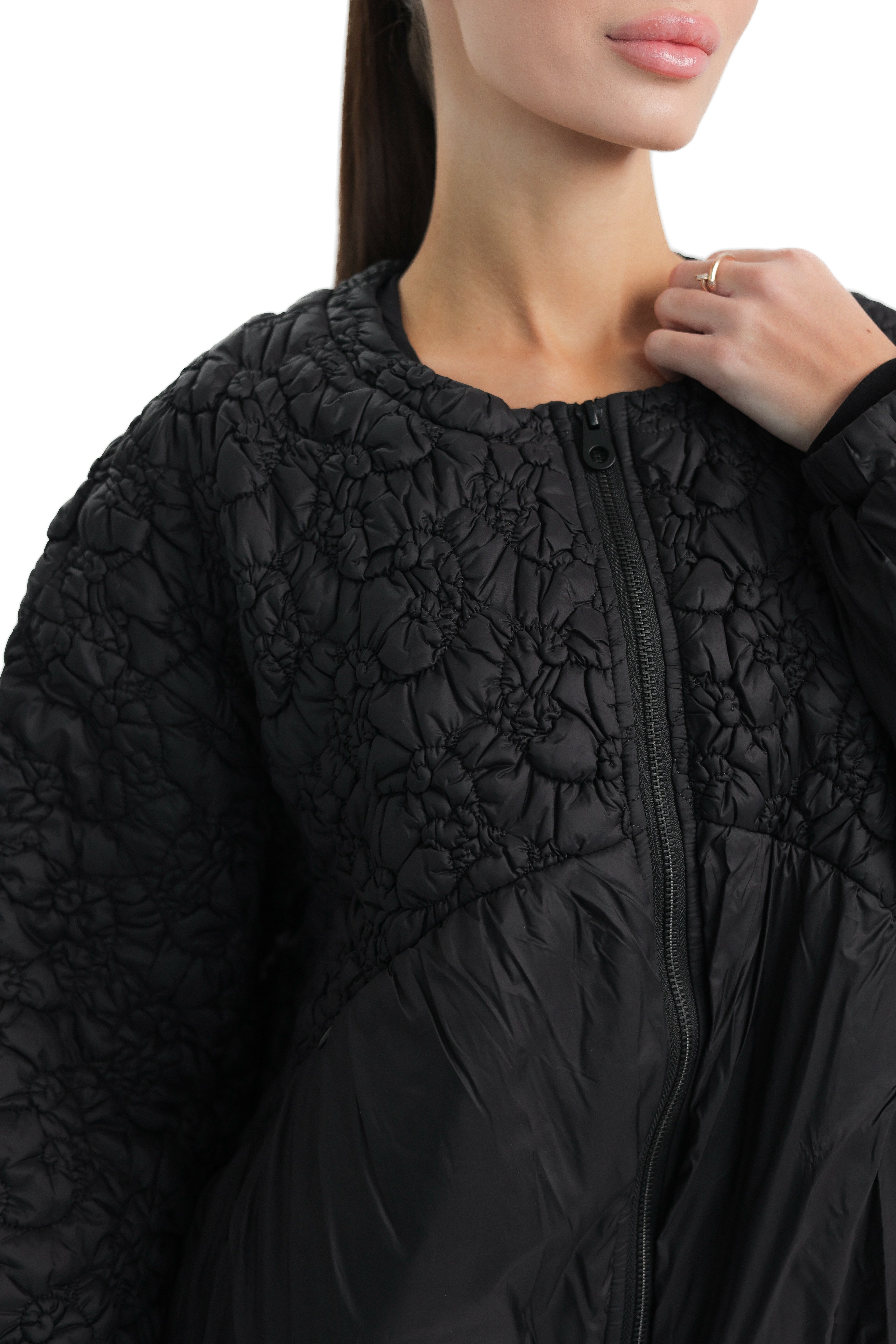 Light Quilted Demi-Season Jacket in Black
