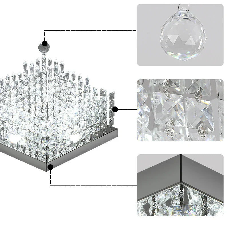 DecorBites™ Crystal LED Chandelier Ceiling Lamp for Luxe Home Decor