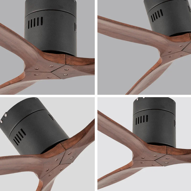 DecorBites™ 52" Wood Blades Ceiling Fan, Remote Control DC Motor, Reverse Function