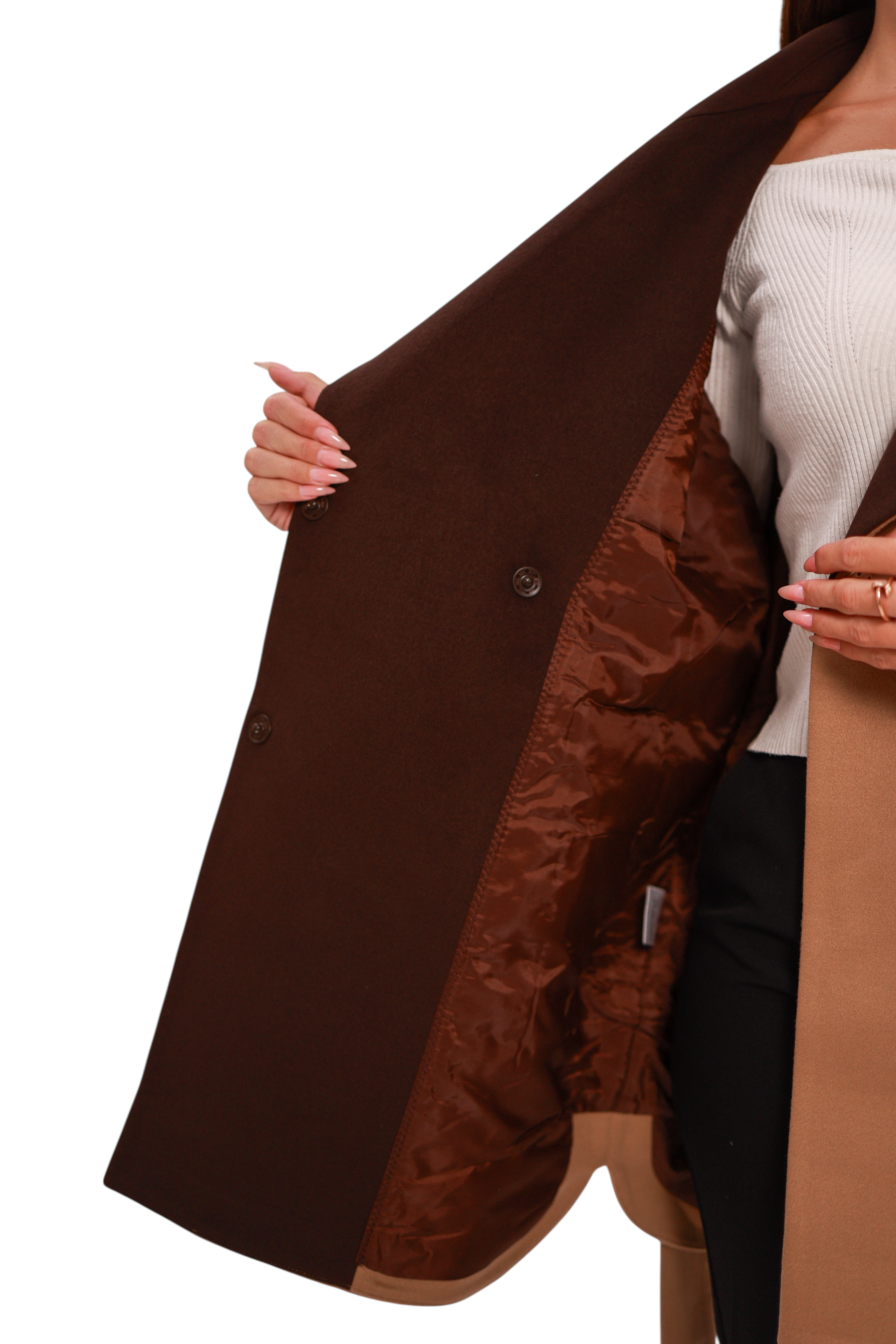 Sandro Cashmere Blend Overcoat in Camel