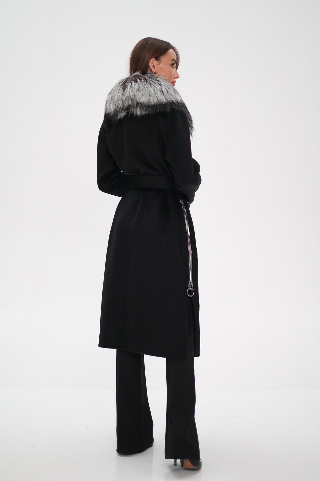 Saga®Furs Silver Fox Wool Alpaca Coat