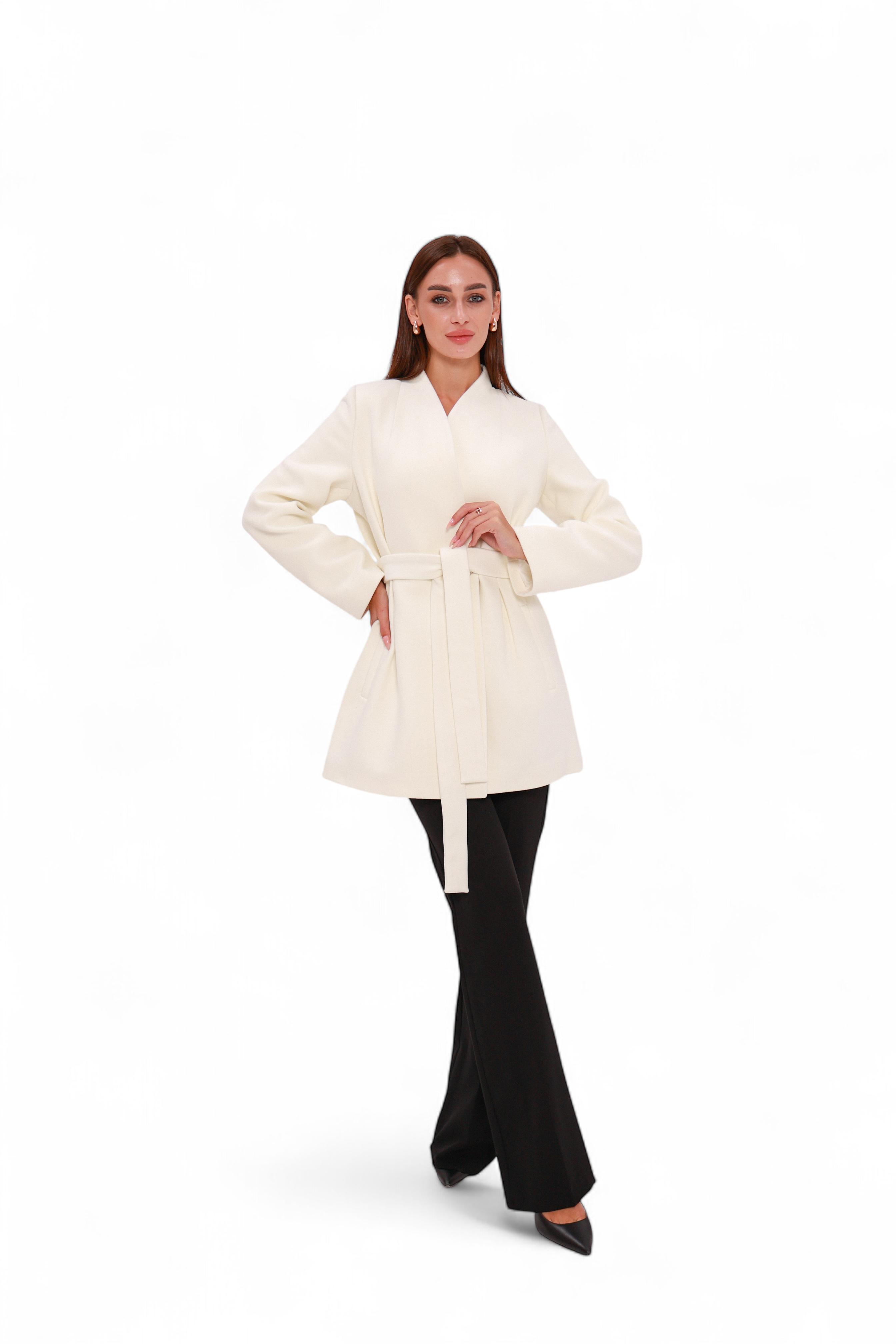 Opéra Cashmere Blend Overcoat in White