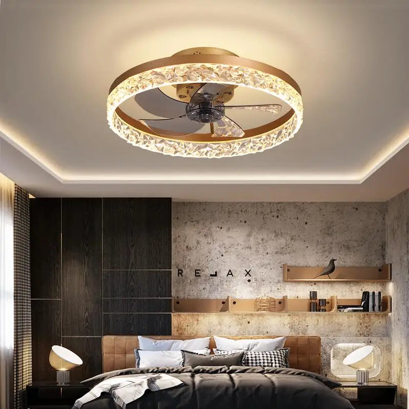 DecorBites™ Crystal LED Ceiling Fan with Remote Control and 6 Speeds
