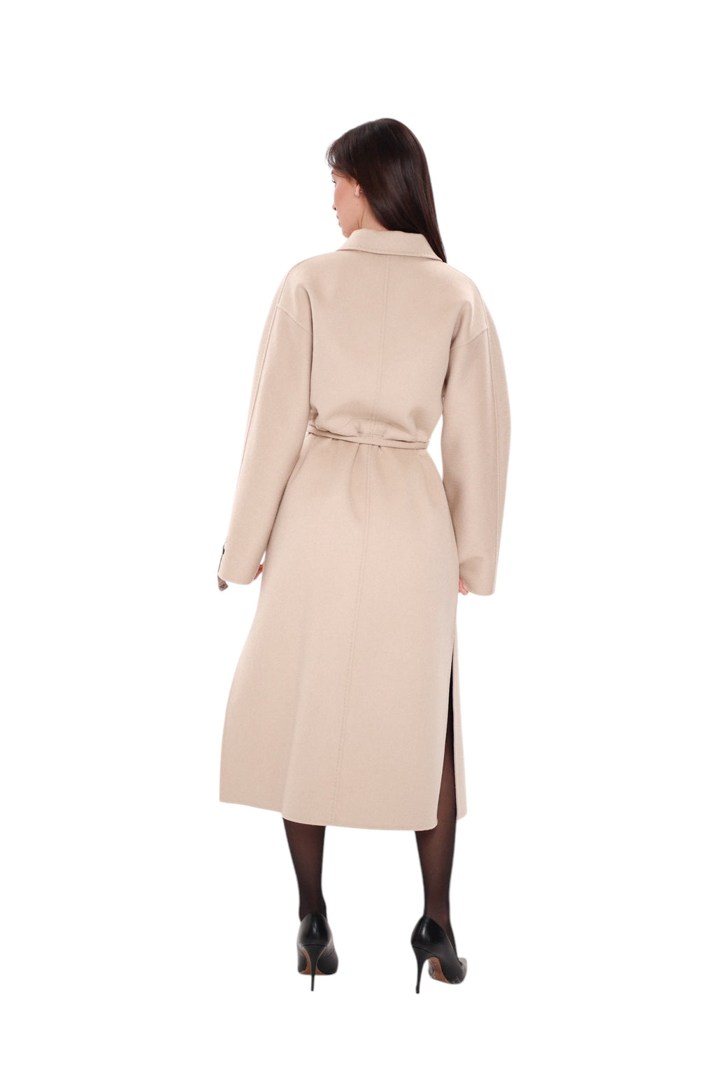 Margaret Premium Lana Wool Cashmere Coat in Royal Crème