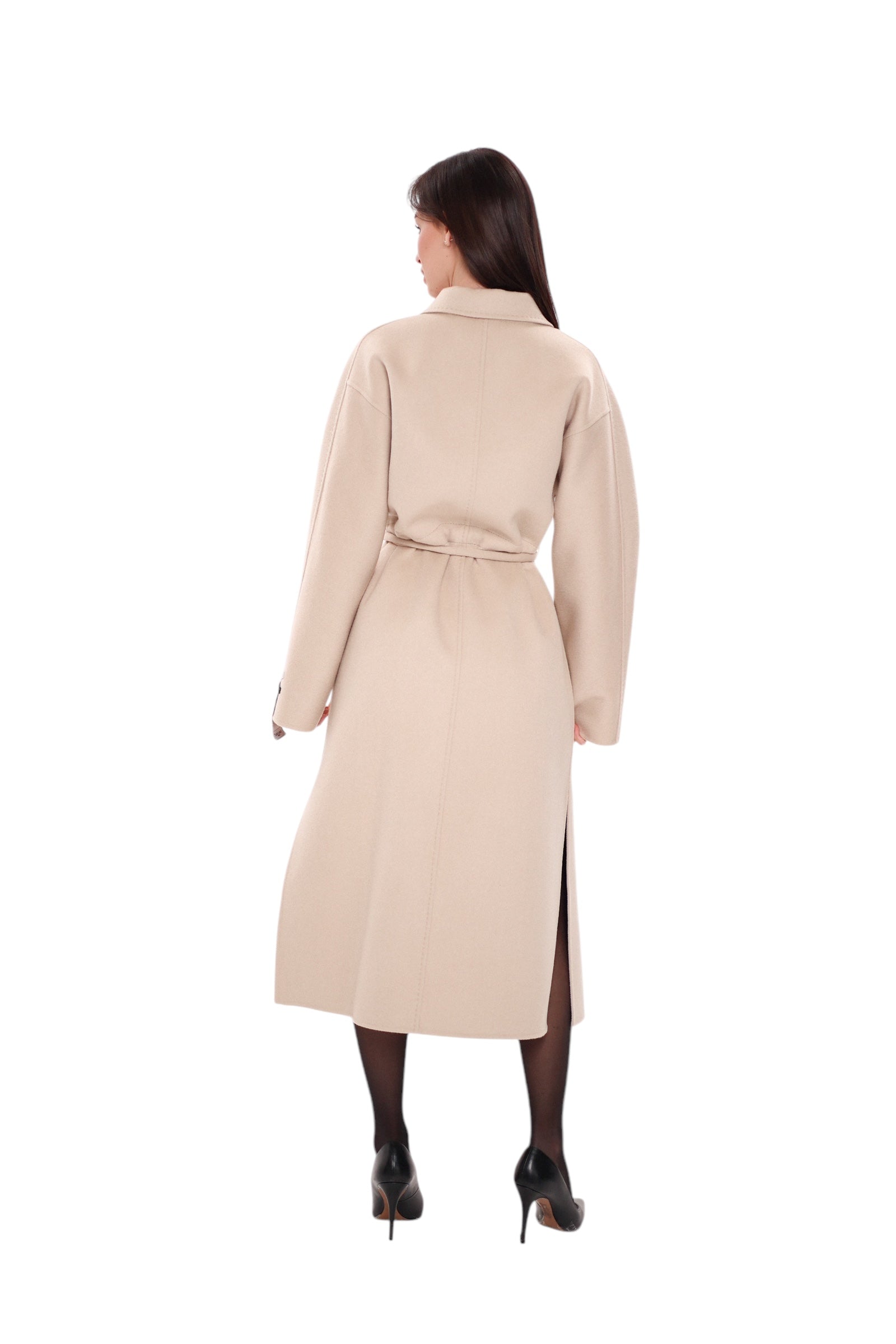 Margaret Premium Lana Wool Cashmere Coat in Royal Crème
