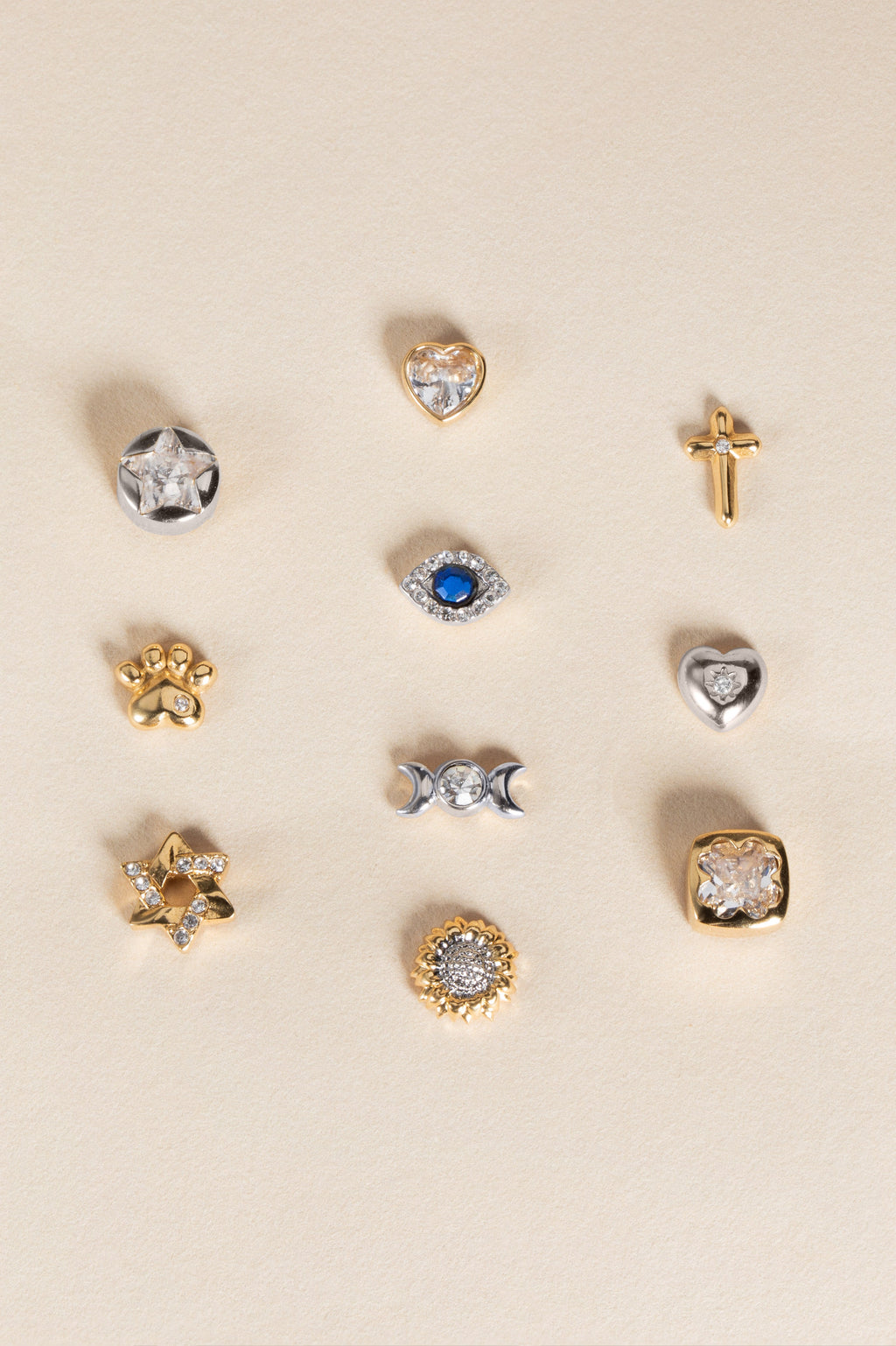Crystal Lunar Phase Mini Stud Earrings