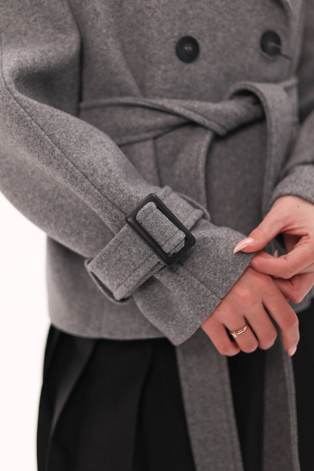 Megan Tailored Wool Blend Coat in Grey