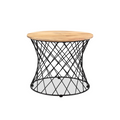 Roost End table in Solid Wood and Iron