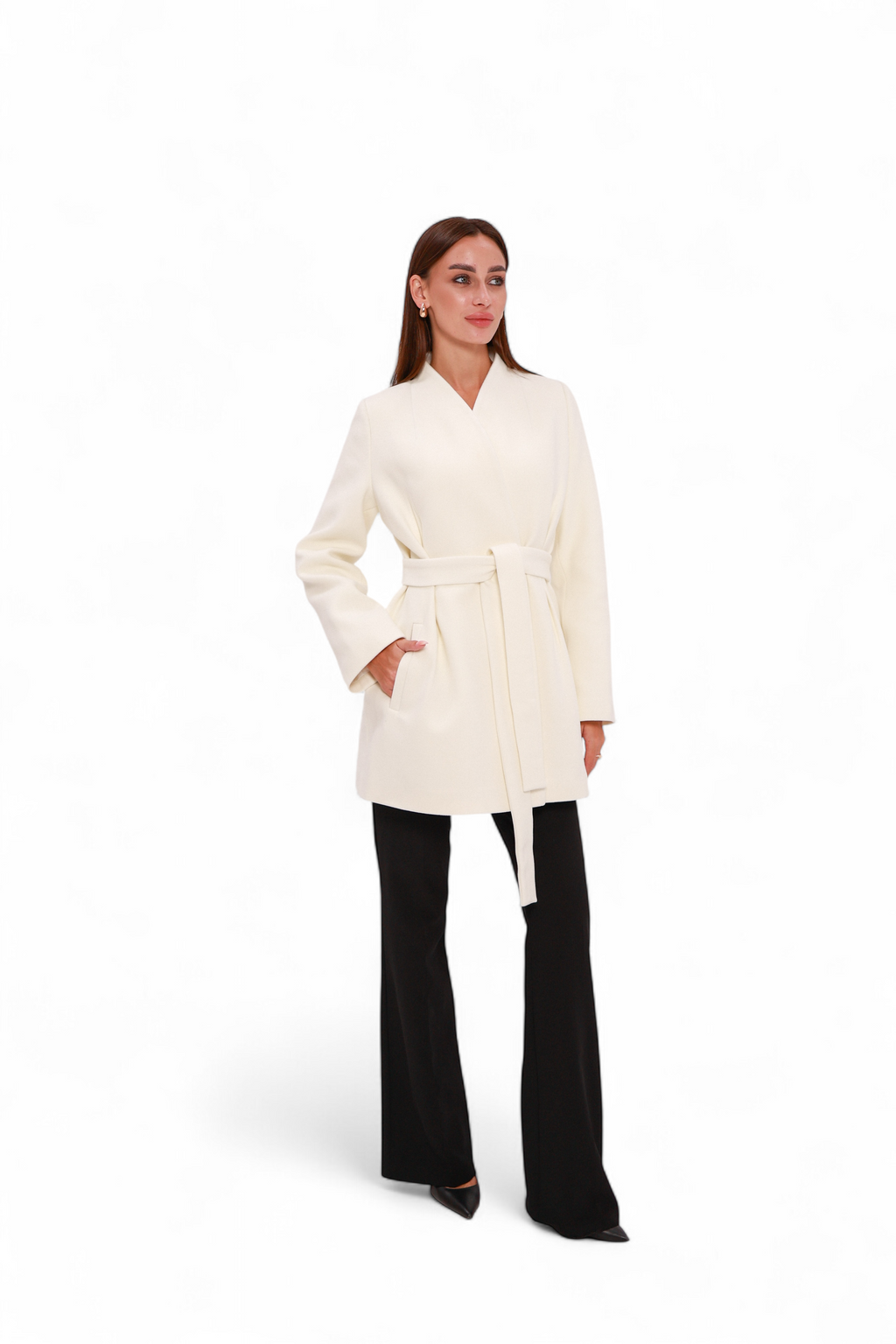 Opéra Cashmere Blend Overcoat in White