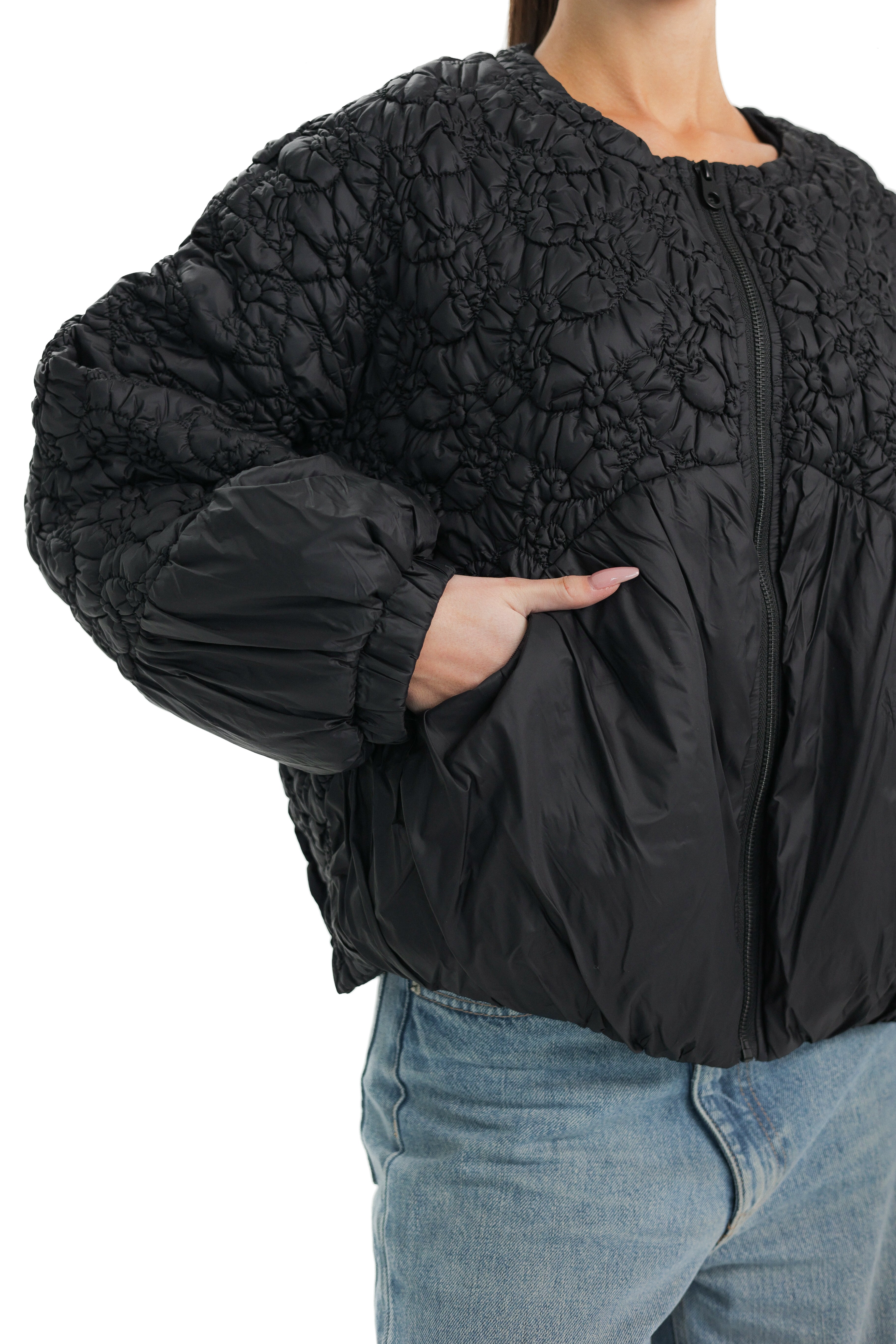 Light Quilted Demi-Season Jacket in Black