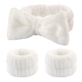 Wash face headband waterproof wrist strap set butterfly bow simple headband wrist 3-piece set