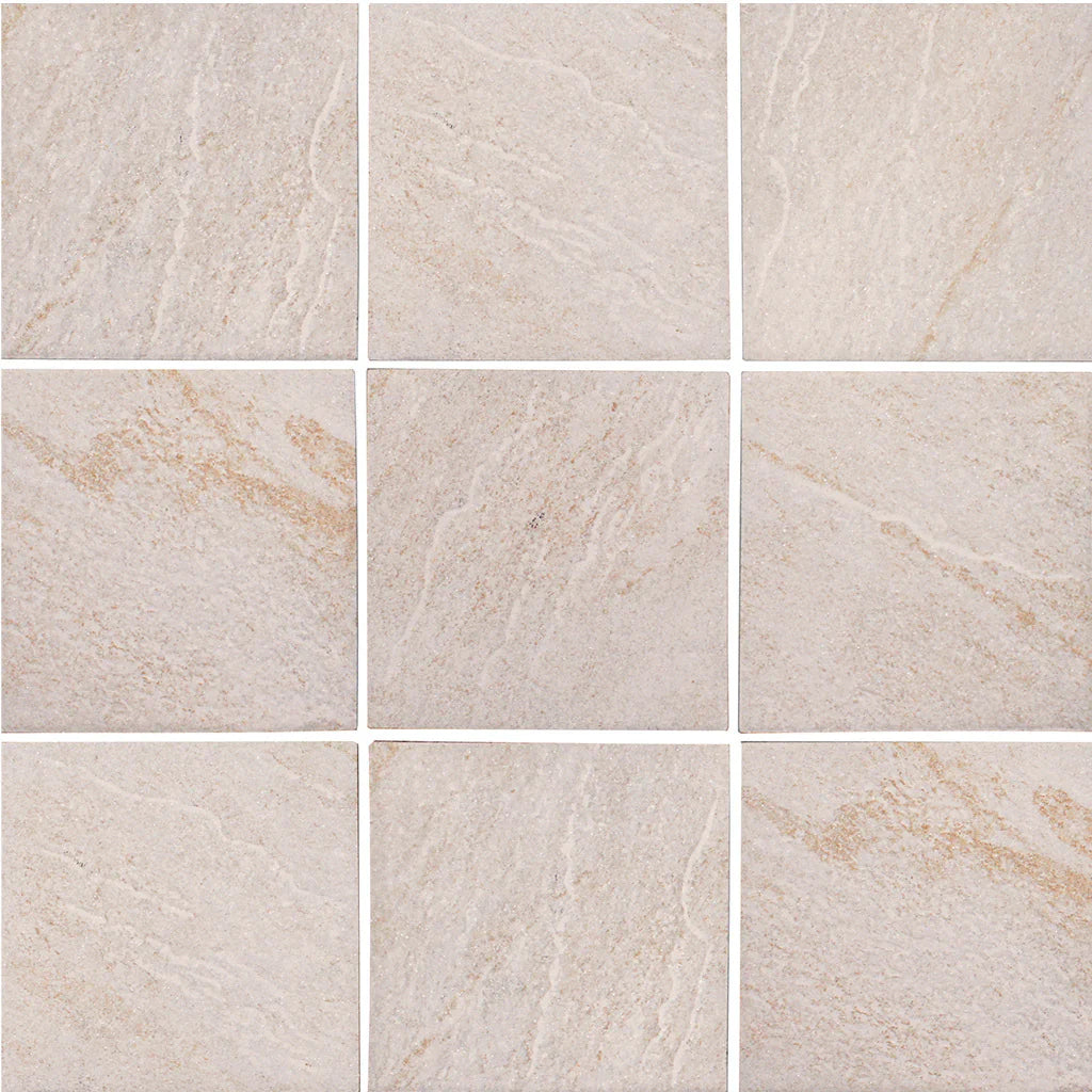 Beige Porcelain Matte Pool Tile 6x6 - Contemporary Grade 1 StoneQuartz Collection