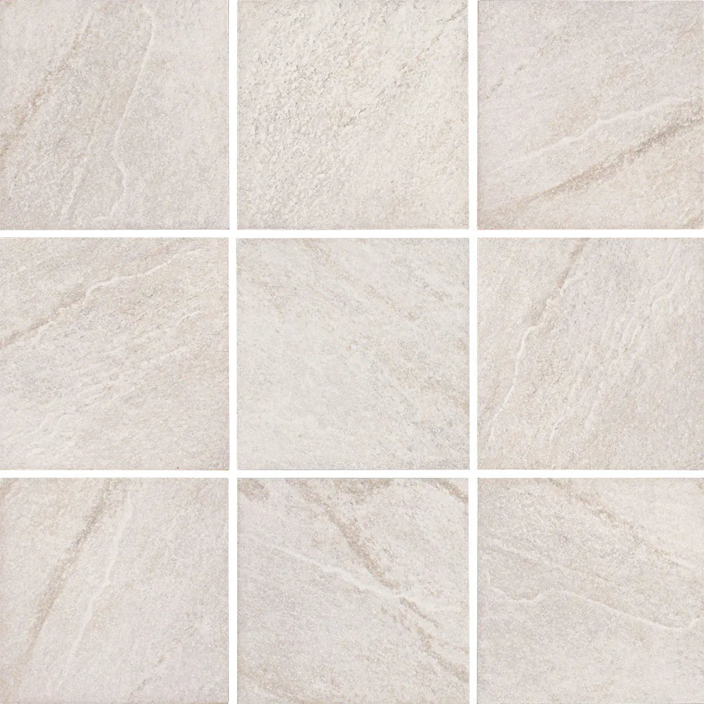Aquatica Bianco Porcelain Pool Tile 6x6 Inches - Matte Finish StoneQuartz Collection